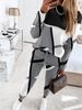 Autumn and winter new women's fashion color matching printed long-sleeved casual women's suit_desvips.com