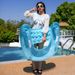 Transparent Glitter Inflatable Lounge Chair - Heavy-Duty PVC Floating Seat For Adults (Pool Lake & Beach Use Non-Slip Design)_desvips.com
