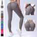 Solid Color Seamless Peach Hip High Waist Tight V-Waist Yoga Sports Running Fitness Nine-Point Pants_desvips.com