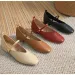 Woman Spring Casual Square Toe Low Soft Soled Lolita Flats Ballerina Red Female Elegant French Retro Buckle Mary Janes_desvips.com