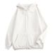 Solid Color Plain Sweatshirt Ins Style Loose Zipper Thickened Hooded Jacket_desvips.com