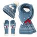 Cozy Christmas Knit Set - Reindeer Pattern Scarf, Hat & Gloves For Winter Warmth (Available In Fingerless & Full-Finger Styles, Multiple Colors)_desvips.com