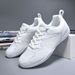 D25 Women Lightweight White Mesh Sneakers Breathable Cheerleading For Aerobics Gym Sports Training Dancing Shoes_desvips.com