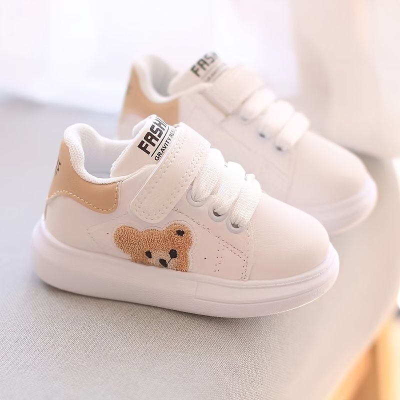 Trendy Embroidered Cartoon Bear Low Top Boys, Breathable Lightweight Anti Slip Sneakers For Walking Running, Fall_desvips.com