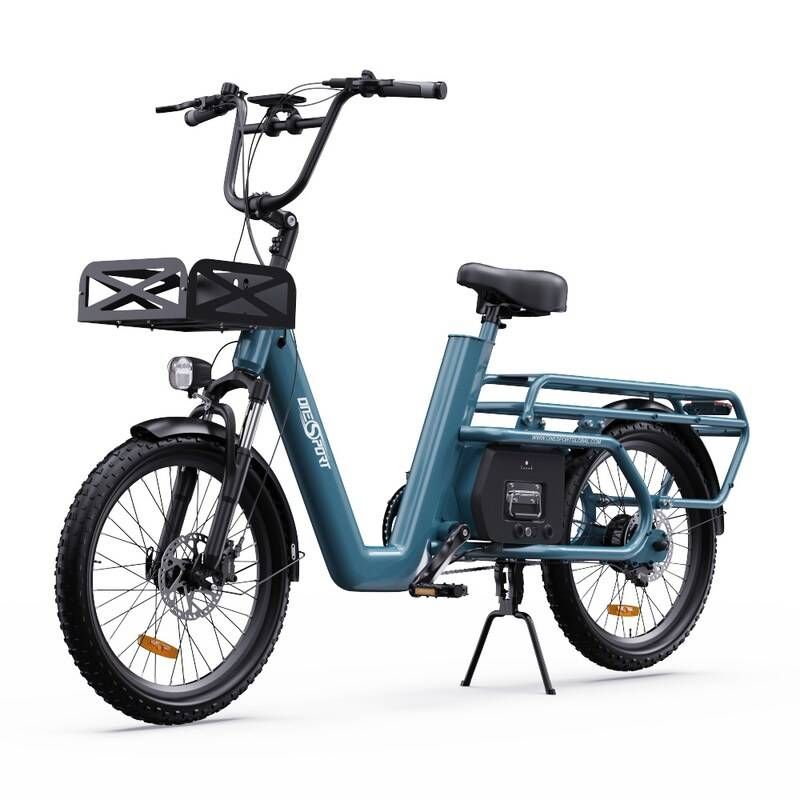 ONESPORT OT01 Electric Cargo Bike, 650W Motor, 48V 27Ah Battery, 20*2.6-inch Tire, 25km/h Max Speed, 100km Max Range_desvips.com