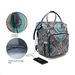 Extra Large Knitting Backpack Waterproof Yarn Organizer With Cashew Flower Print Multi Pocket Crochet Tool Bag For Travel Craft Storage_desvips.com