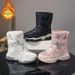 Ski Boots Children's Shoes Northeast Winter New Boys' Snow Boots Girls Sports Cotton Boots Youth Warm Cotton Shoes_desvips.com