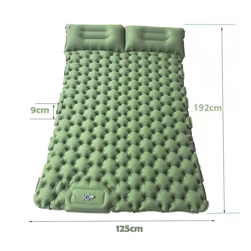 Lightweight Portable Outdoor Camping Foot-Pumped Moisture-Proof Double Sleeping Mat Nap Car Inflatable Mattress_desvips.com