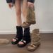 Spring and summer new sandals female thick bottom heightening pants tube boots niche Roman shoes clip-on retro sandal boots short boots_desvips.com