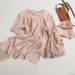 Women's Clothing new style temperament round neck T shirt top high waist split wide leg pants two piece suit_desvips.com