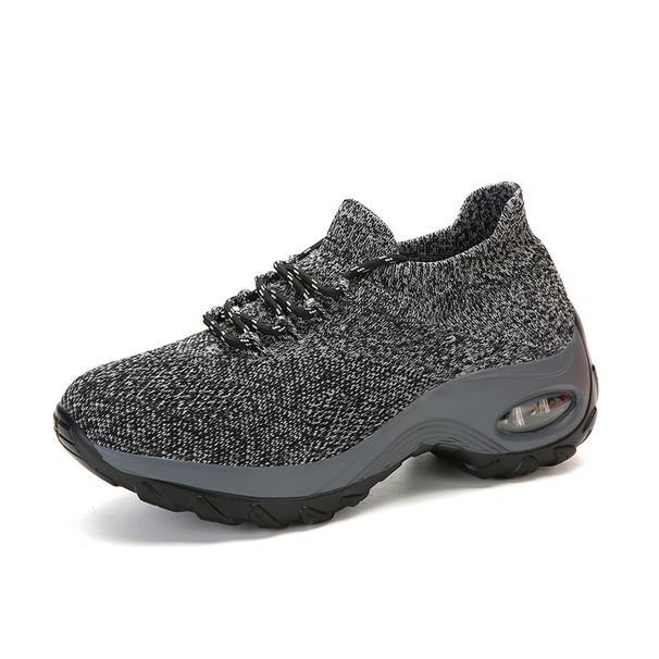 Tenni Shoe Breathable Meh Height-increaing Slip-on Female Sock Footwear Outdoor Women Sneaker Thick Bottom_desvips.com
