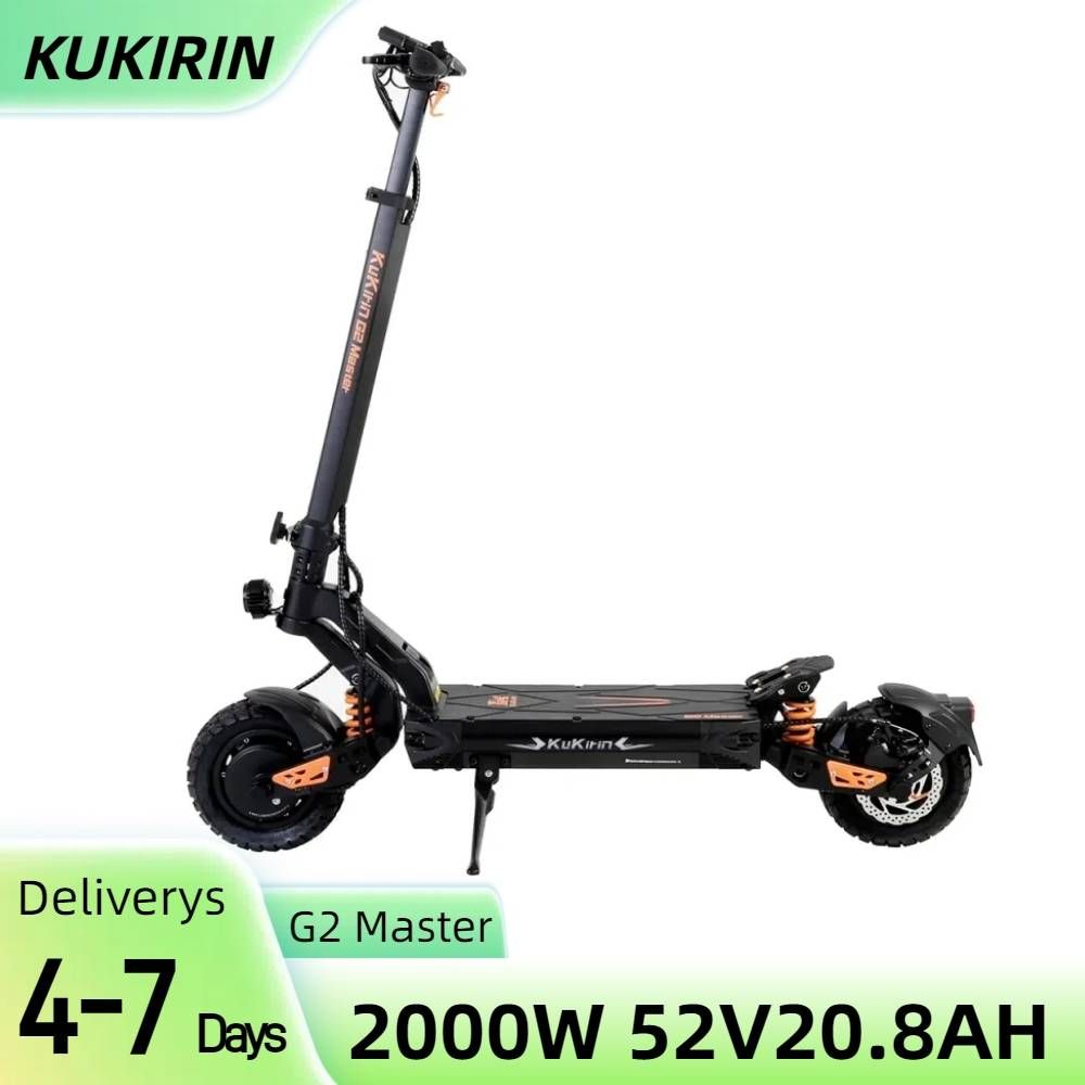 KuKirin G2 Master Electric Scooter, 10" Off-road Pneumatic Tires 1000W*2 Dual Motor 52V 20.8Ah Battery _desvips.com