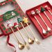 Christmas Gift Cute Christmas Spoon Set Coffee Spoon Creative Mixing Spoon Fork Christmas Gift Box Tableware Dessert Fork_desvips.com