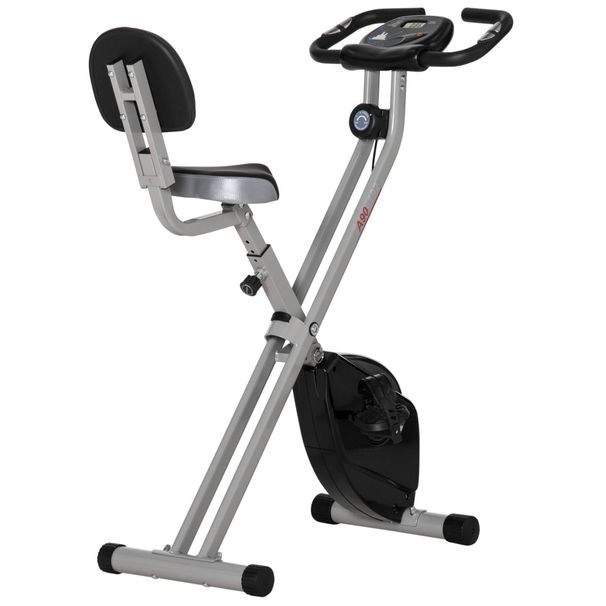 HOMCOM Folding Fitness Bike Indoor Bike 8 Levels Magnetic Resistance_desvips.com