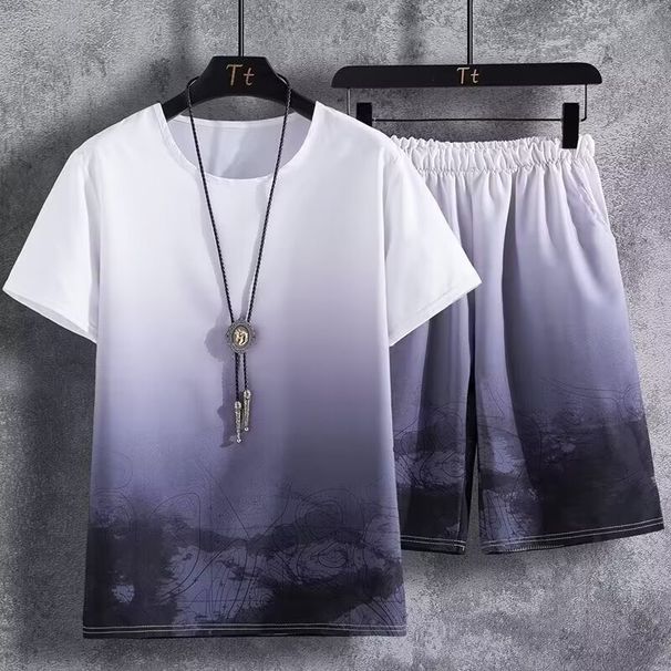 2026 Men's Summer Sportswear Set: Short-Sleeve T-Shirt, Basketball Jersey, Casual Shorts, Two-Piece Set, Korean Style_desvips.com