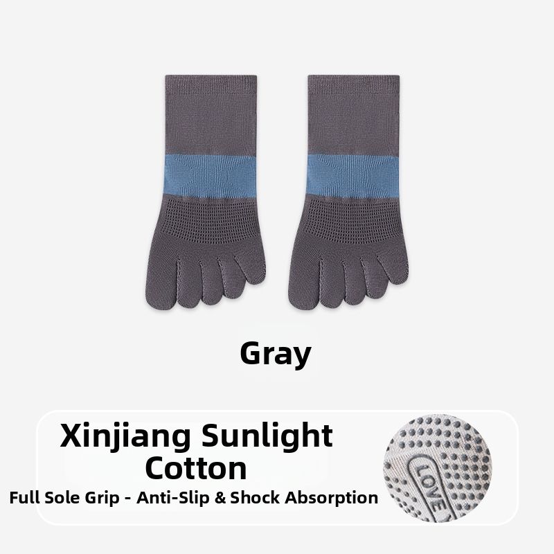 Women's Summer Non-Slip Yoga Socks Five Finger Mesh Breathable Professional Pilates Sports Toe Separating Indoor Socks_desvips.com