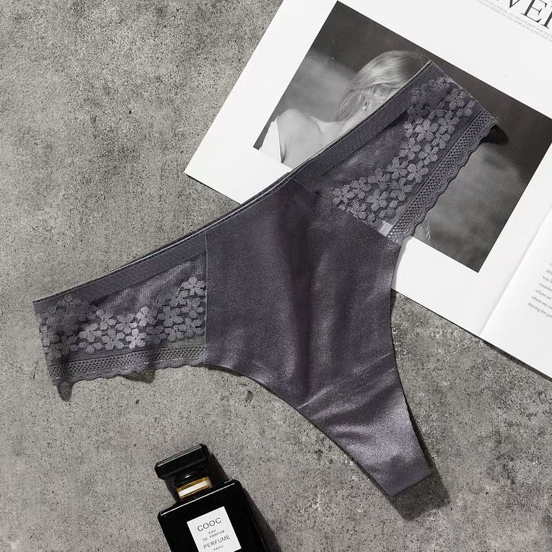Women's Lace Sexy Student Seamless One-Piece Antibacterial Thong Panties For Women_desvips.com