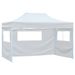 Foldable Party Tent - White - Durable Steel Frame - Waterproof And UV-Resistant Canopy - Perfect For Outdoor Events - Includes Pegs And Ropes_desvips.com