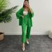 women’s clothing solid color casual wrinkled cardigan two piece set with loose casual long sved trousers cardigan suit_desvips.com