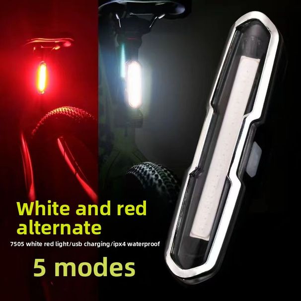 Tail Night Riding Warning Light Solar Mountain Bike Equipment Charging Bicycle Road Accessories_desvips.com