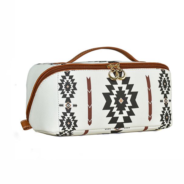 Bohemian Style PU Leather Cloud Pillow Cosmetic Bag Large Capacity Portable Toiletry Case Travel Toiletry Bag_desvips.com