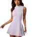Slim Fit Half Zip Collar Athletic Dress, Women Sleeveless Quick Dry Tennis Skort With Built-in Shorts Hidden Pocket For Sports Daily Wear_desvips.com