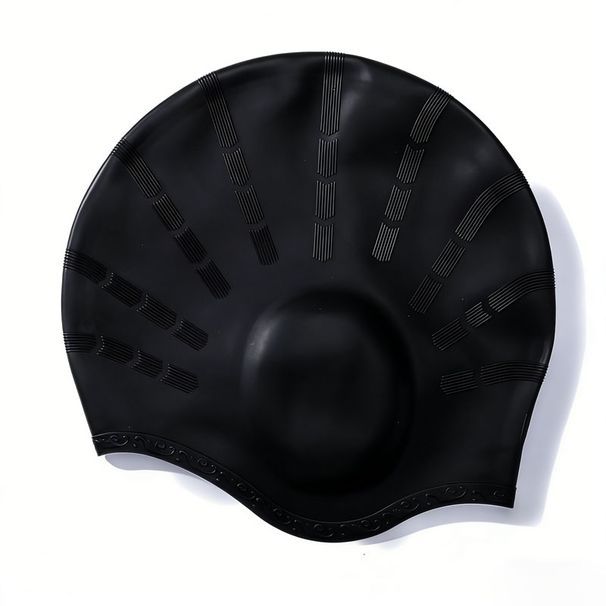 Silicone Swimming Cap High Elasticity Ear-protecting Swimming Cap For Adults Men And Women Waterproof Solid Color Swimming Cap._desvips.com