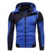 Men's Clothing explosive double zipper men's sweater stitching slim-fit hooded cardigan men's sweater_desvips.com