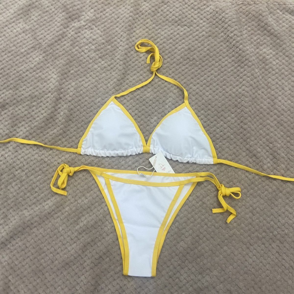 Women's Swimsuit High-Quality Stylish Cute Rose Print Bowknot Bikini Set With Chest Pads_desvips.com