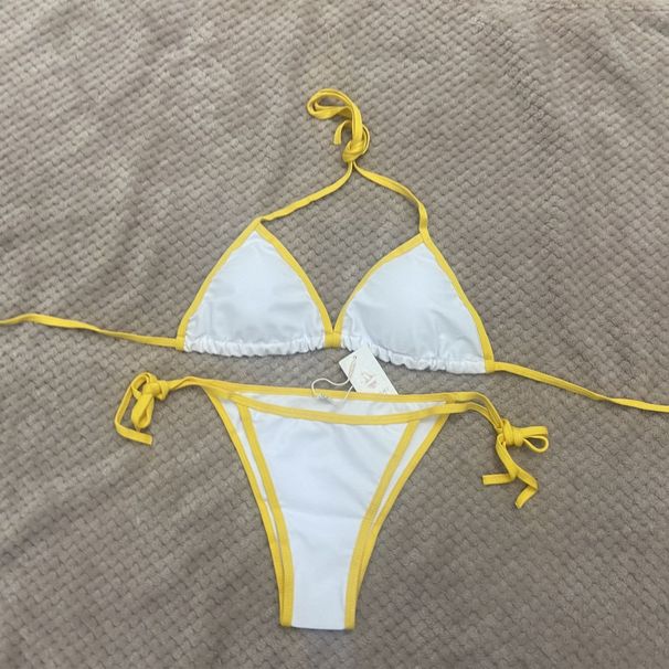 Women's Swimsuit High-Quality Stylish Cute Rose Print Bowknot Bikini Set With Chest Pads_desvips.com