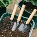 Mini Garden Gardening Tools Three Piece Set Small Iron Pull/rake/shovel Potted Flower Loosening Tool Thin Thick Handle_desvips.com