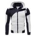 Men's New Fashionable Color Blocked Casual Jacket Sports Double Zipper Hooded Sportswear_desvips.com