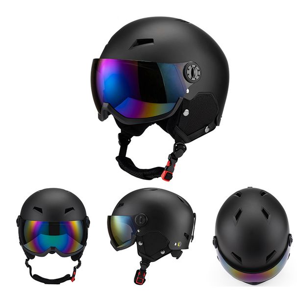 Adult sports ski helmet outdoor windproof anti-fog lens safety ski helmet_desvips.com