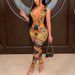 Women's Clothing sexy V neck tight digital positioning printed two piece set _desvips.com