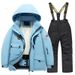 Children's Ski Suit Set For Boys And Girls, Small, Medium And Large Children, Thick Fleece, Waterproof And Warm_desvips.com
