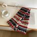 Black And Red Personality Fair Isle Retro Long Plush Scarf Christmas Autumn Winter Warm Fashionable Neck Warmer_desvips.com