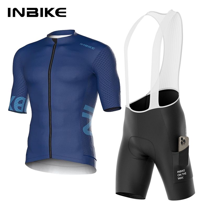 INBIKE Jersey Set Bicycle Short-Sleeved Shorts Suits For Men Quick-Drying Road Biking MTB Cycling Clothing With Pockets_desvips.com