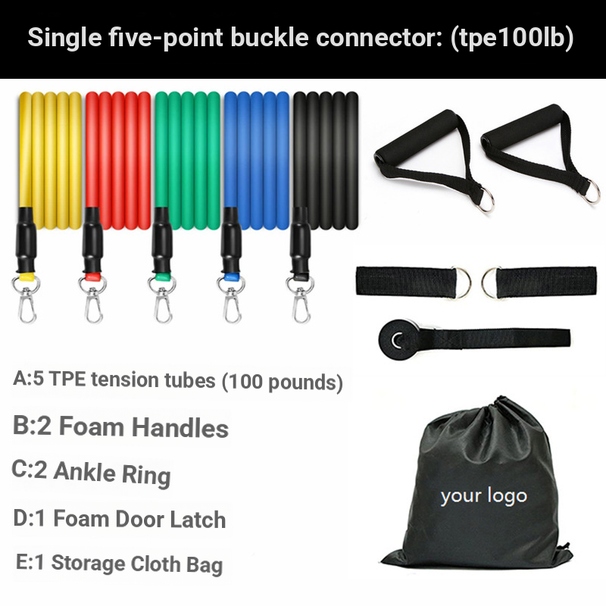 Resistance Bands Set, 10-150LBS Adjustable Latex Exercise Bands With Handles, Door Anchor, Carabiners For Home Gym Strength Training, Yoga, Pilates_desvips.com