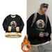 Fleece-Lined Thickened Sweatshirt Men, Round Neck, Loose Fit, Autumn And Winter Trendy Ins Style, Student Warm Lamb Wool_desvips.com