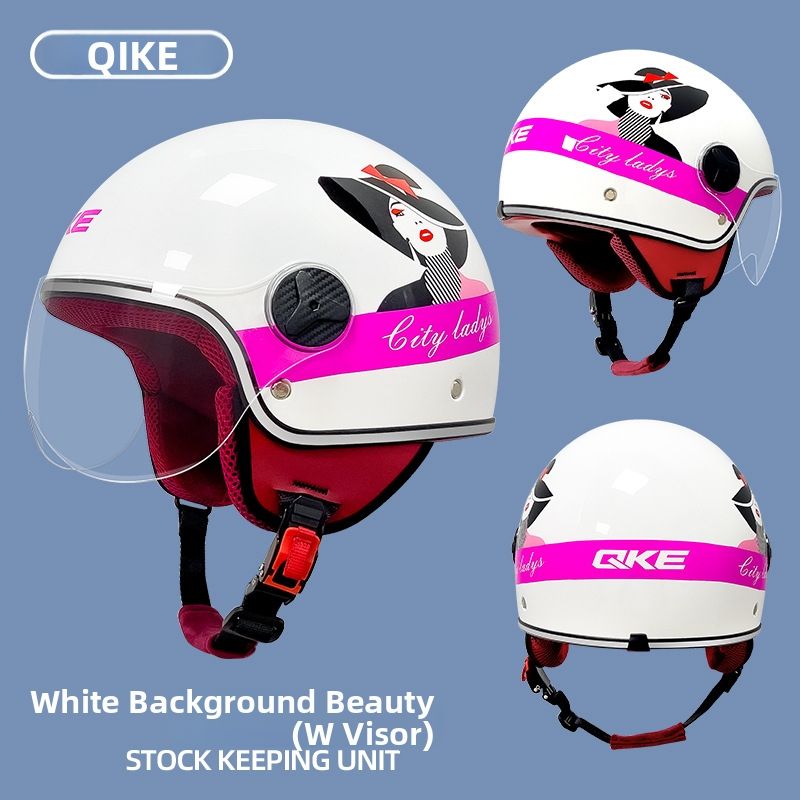 3/4 Helmet Electric Bike Helmet, Unisex, All Seasons, Retro Motorcycle Half Helmet Riding Safety Helmet_desvips.com