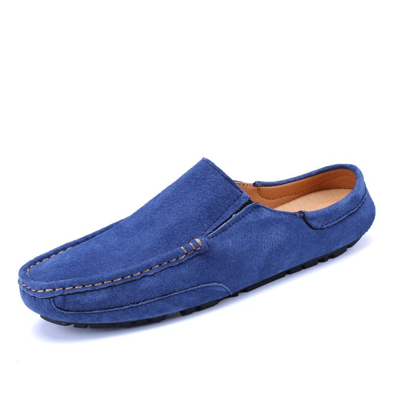Spring and summer breathable bag head half slippers men a slip-on British non-slip heelless lazy bean shoes sandals_desvips.com