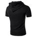 2023 Summer New Men's Solid Hooded Casual Sports T-shirt_desvips.com