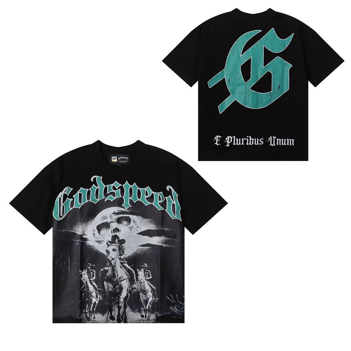 Brand Skull And Rose Print Casual Short-Sleeve T-Shirt, Same Style For Couples_desvips.com