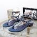 Clip Liu Nail Toe 2023 Autumn Low Heel One Belt Women's Sandals Denim Fashion Western Roman Shoes_desvips.com