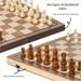 Large Solid Wood Double Queen Magnetic Chess Checkers Set Foldable Chessboard Adult Children Educational Toy_desvips.com