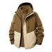 New Hard Shell 3-in-1 Jacket With Detachable Fleece Liner, Waterproof, Stain Resistant, Windproof Outdoor Hiking Coat_desvips.com