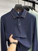 Outlet Clearance Autumn High-Quality Long-Staple Cotton Back Collar Computer Letter Craft Solid Color Polo Shirt Men's_desvips.com