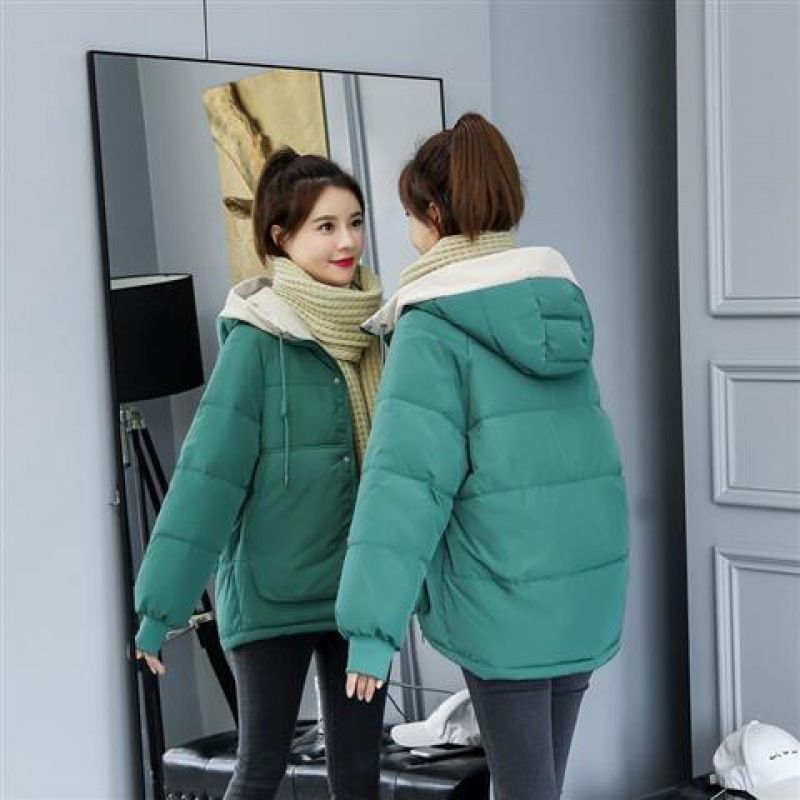 Down jacket for women winter new Korean style student short cotton padded jacket loose thickened cotton coat_desvips.com