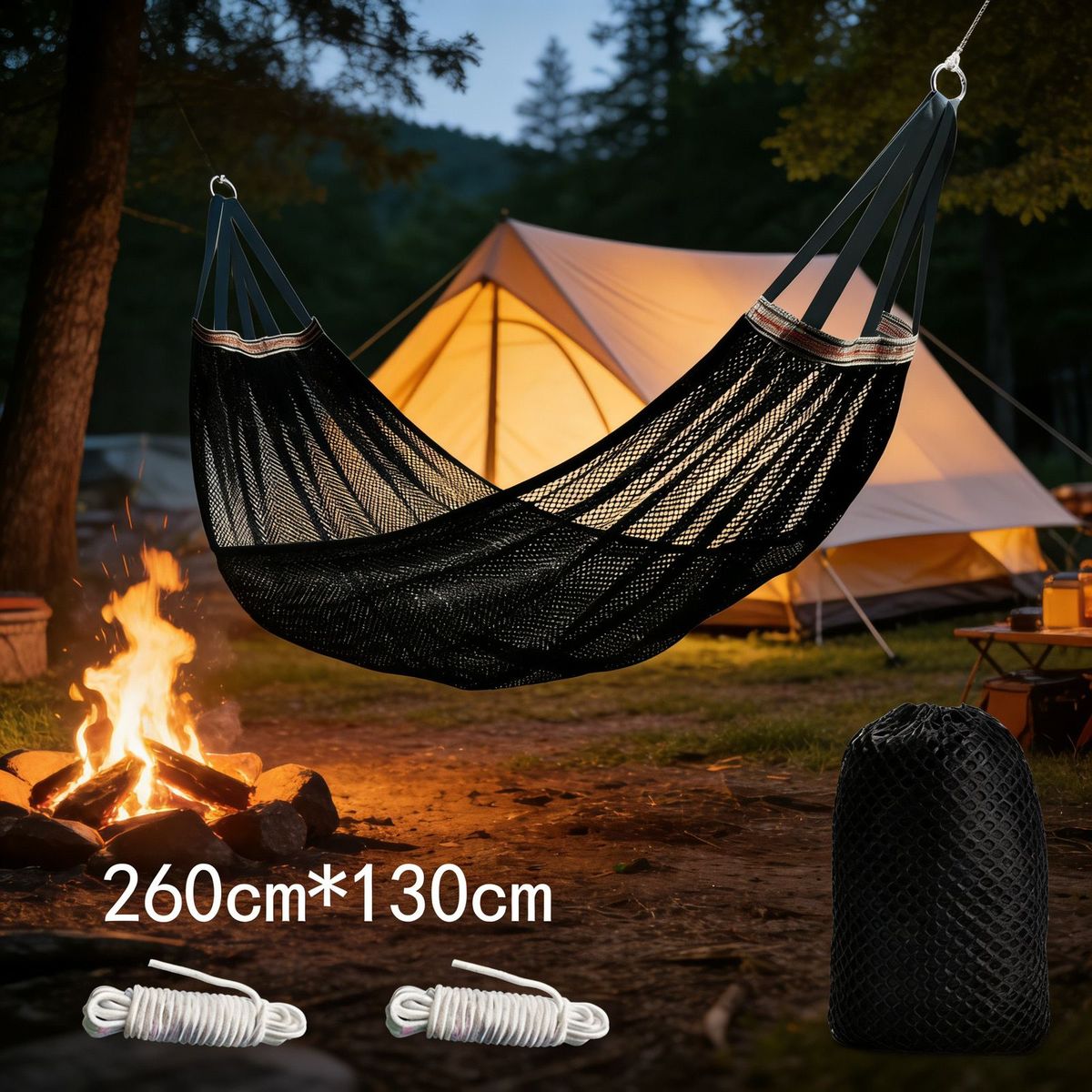 Outdoor Ice Silk Hammock, Breathable And Lightweight Mesh Bed For Adults, Swing With Enhanced Load-bearing Capacity,_desvips.com