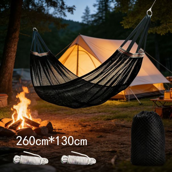 Outdoor Ice Silk Hammock, Breathable And Lightweight Mesh Bed For Adults, Swing With Enhanced Load-bearing Capacity,_desvips.com